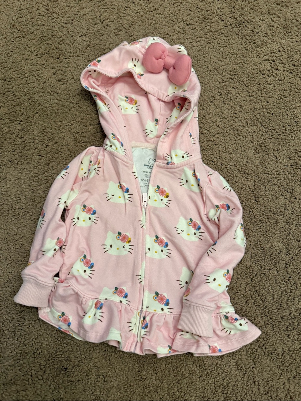 Posh Peanut Pink Hello Kitty Floral Hooded Zip Jacket